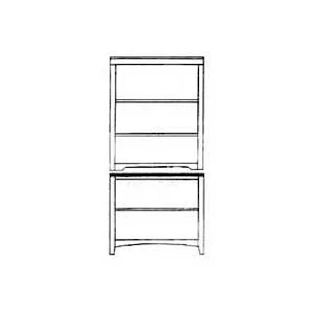 Bookcase Cabinet and Low Profile Hutch