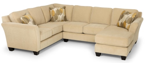 Contemporary Two Piece Sectional Sofa with RAF Chaise
