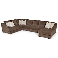Casual Sectional Sofa with Sloped Track Arms