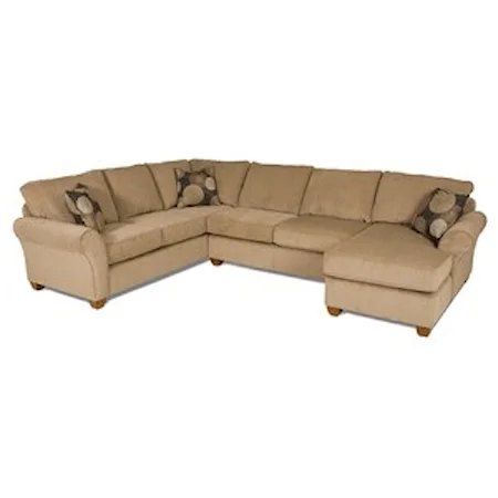 Casual Style L-Shaped Sectional with Chaise