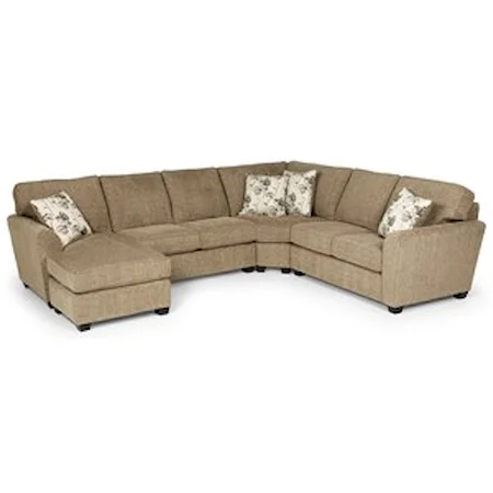 Casual 5-Seat Sectional Sofa with RAF Sleeper and Gel Mattress