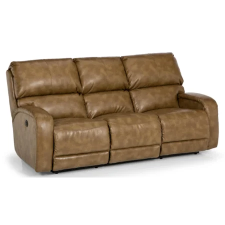 Contemporary Power Dual Reclining Sofa with Full Chaise Cushion