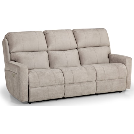Contemporary Power Reclining Sofa with Power Headrests / Lumbar and USB Ports