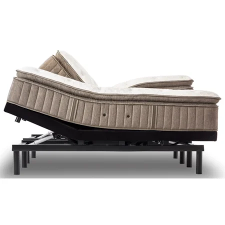 California King Cushion Firm Euro Pillowtop Mattress and Ease Adjustable Base