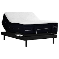 King 15" Luxury Plush Premium Hybrid Mattress and 2pc Horizontal King Ergomotion Pro Tract Extend Power Base