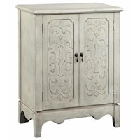 2 Door Accent Cabinet with Hand-Painted Finish