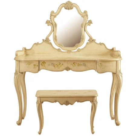 Console Vanity Mirror & Stool Set