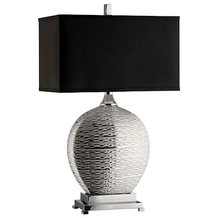 Silver Textured Table Lamp