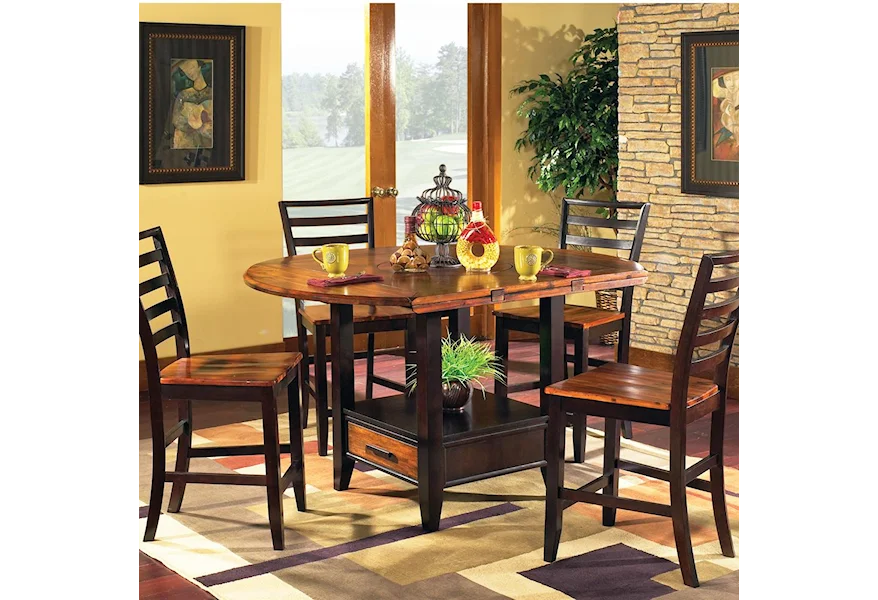 Abaco 5-Piece Square/Round Gathering Table Set by Steve Silver at Dream Home Interiors
