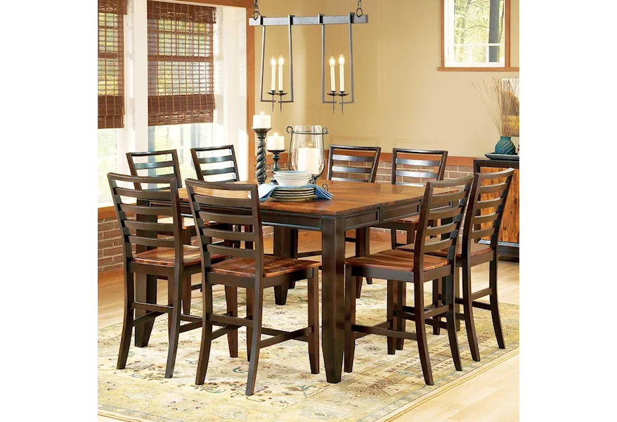 Abaco 9-Piece Gathering Table Set at Sadler's Home Furnishings