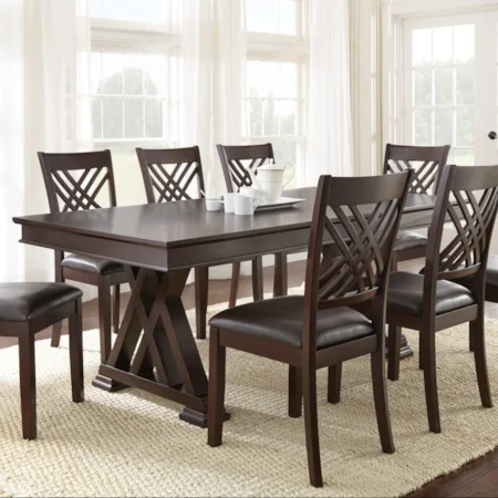 X Motif Dining Table and 18" Leaf
