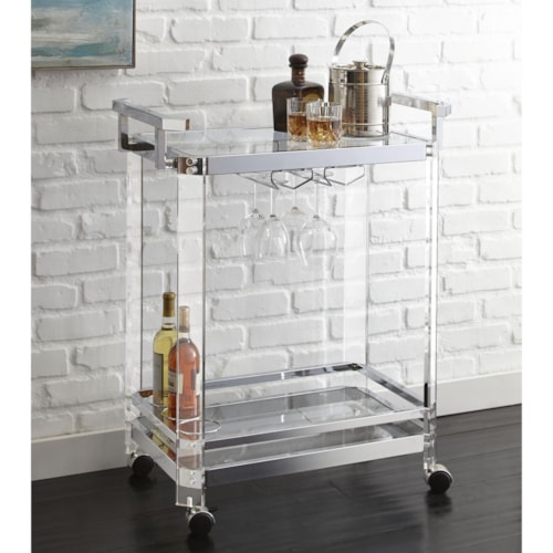 Acrylic and Metal Server Cart