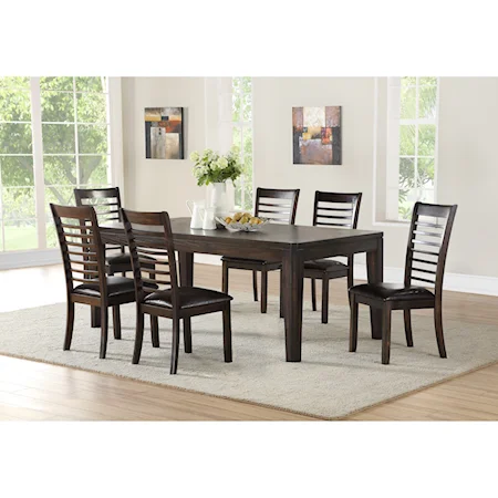 Casual 7 Piece Table and Upholstered Chair Set