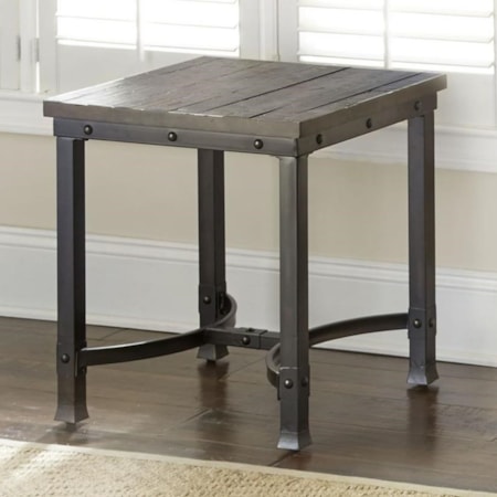Industrial Square End Table