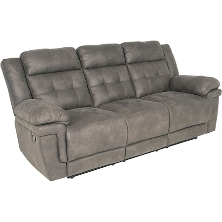 Casual Reclining Sofa with Tufted Back