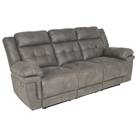 Casual Reclining Sofa with Tufted Back