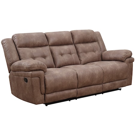 Casual Reclining Sofa with Tufted Back