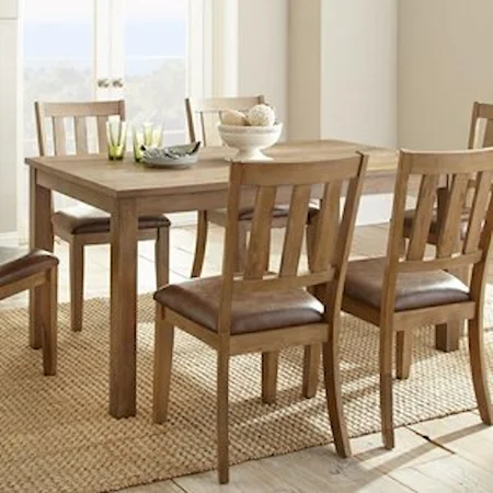 Casual Dining Table with Block Legs