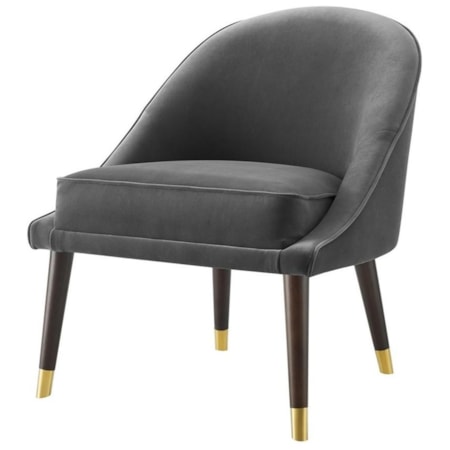 AVA GREY VELVET ACCENT CHAIR | .