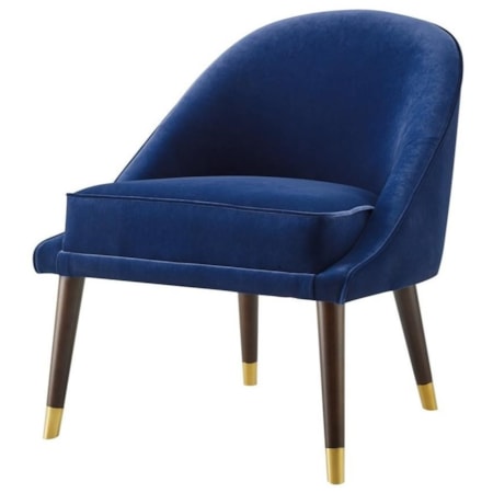 AVA BLUE VELVET ACCENT CHAIR | .