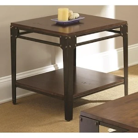 Square End Table with Shelf