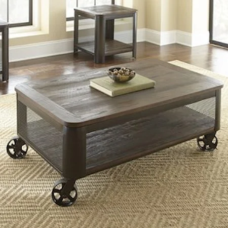Lift Top Cocktail Table with Casters 