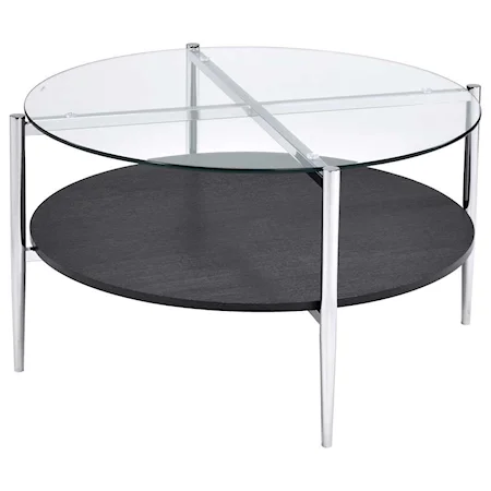 Modern Cocktail Table with Tempered Glass Top