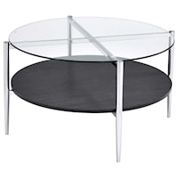 Modern Cocktail Table with Tempered Glass Top