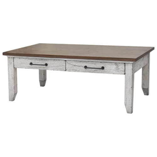 Farmhouse Cocktail Table with 2 Drawers