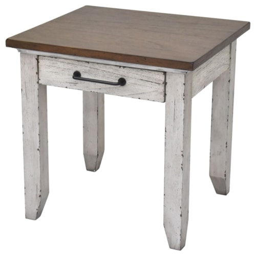 Transitional End Table with 1 Drawer