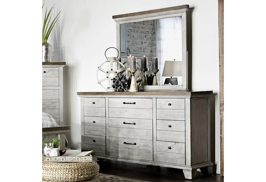 Bear Creek Dresser and Mirror Set by Steve Silver at A1 Furniture & Mattress