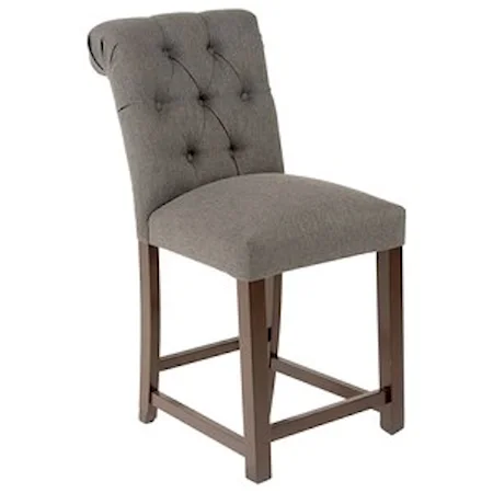 Transitional Tufted Counter Stool