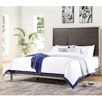 Contemporary Metal/Wood King Bed
