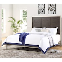 Contemporary Metal/Wood Queen Bed