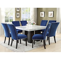 9 Piece Dining Set with Marble Table Top