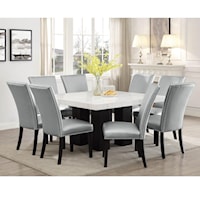 9 Piece Dining Set with Marble Table Top