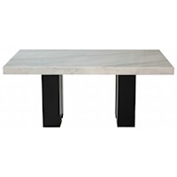 Rectangular White Marble Dining Table