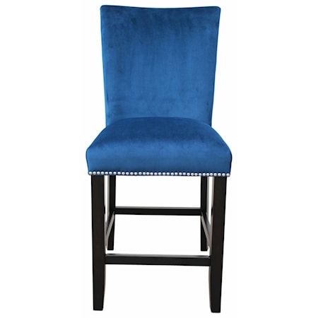 Upholstered Counter Chair with Nailhead