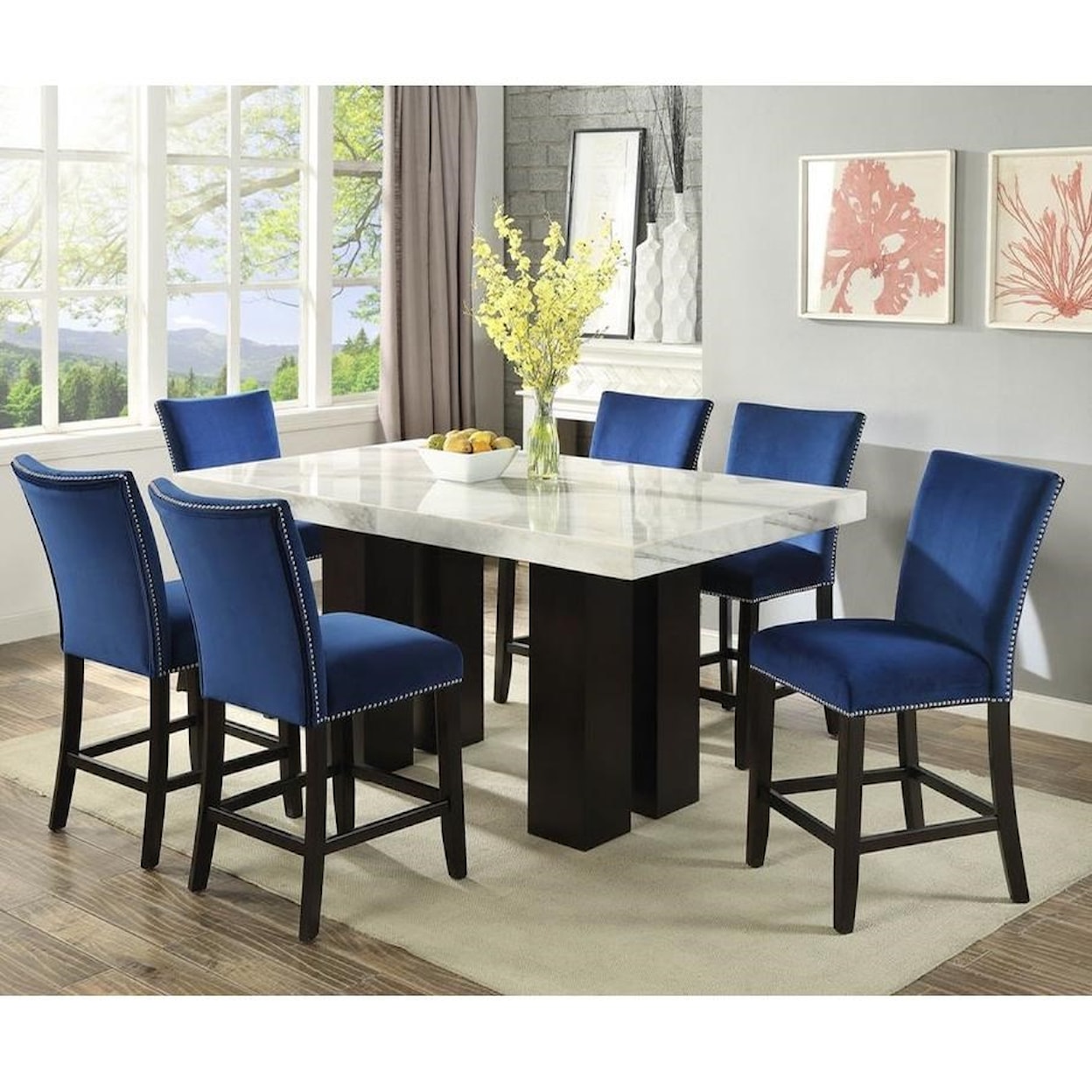 Prime Camila 7 Piece Counter Height Dining Set