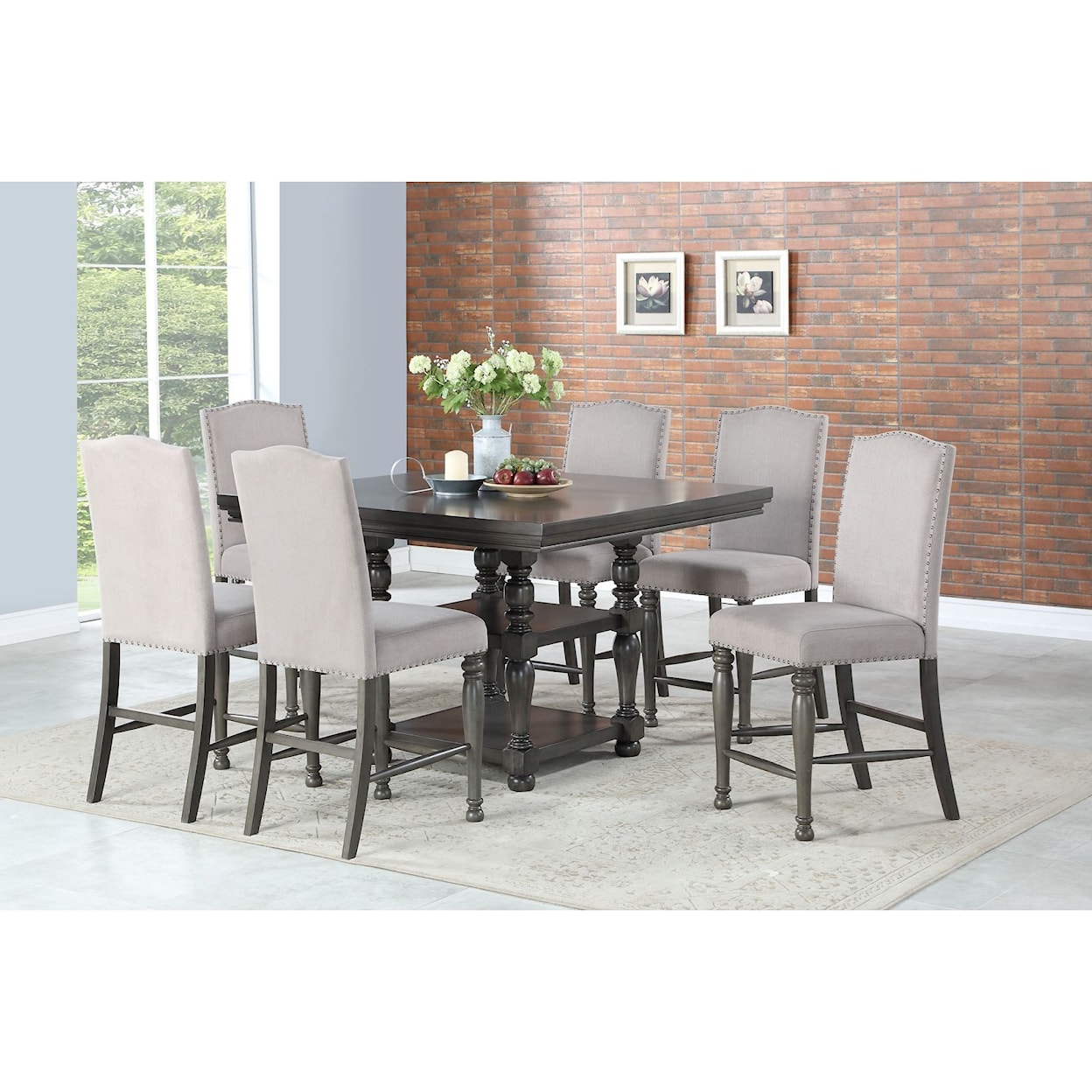 Prime Caswell 7 Pc Counter Dining Set