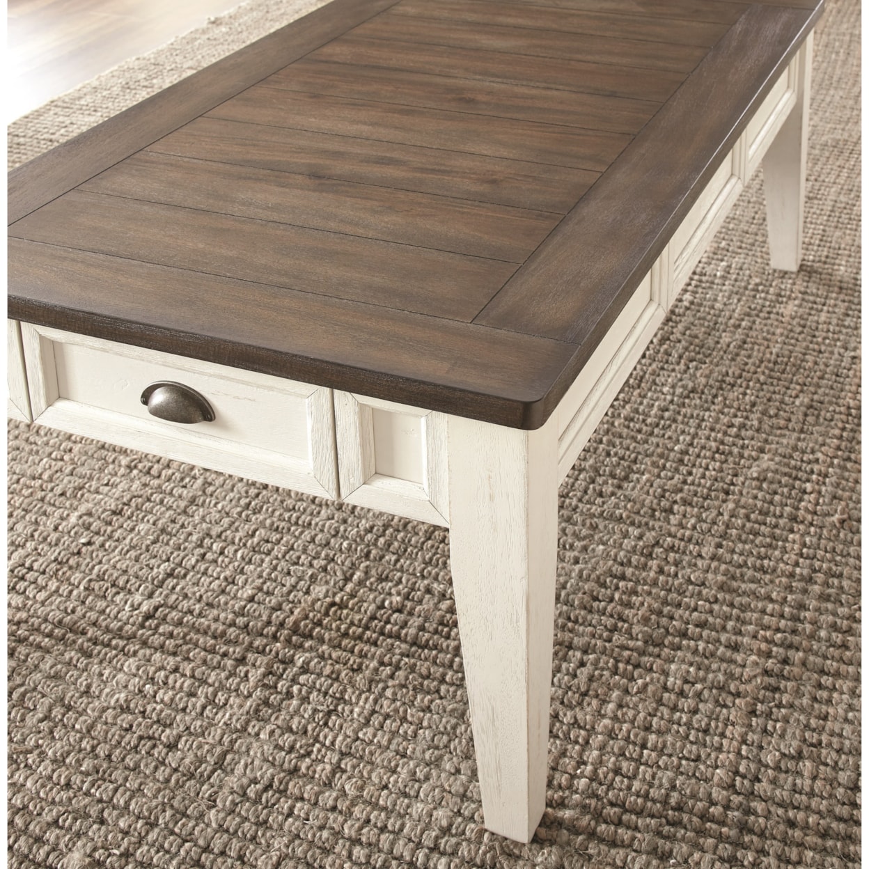 Steve Silver Cayla CY100CKW Farmhouse Cocktail Table with Two-Tone ...
