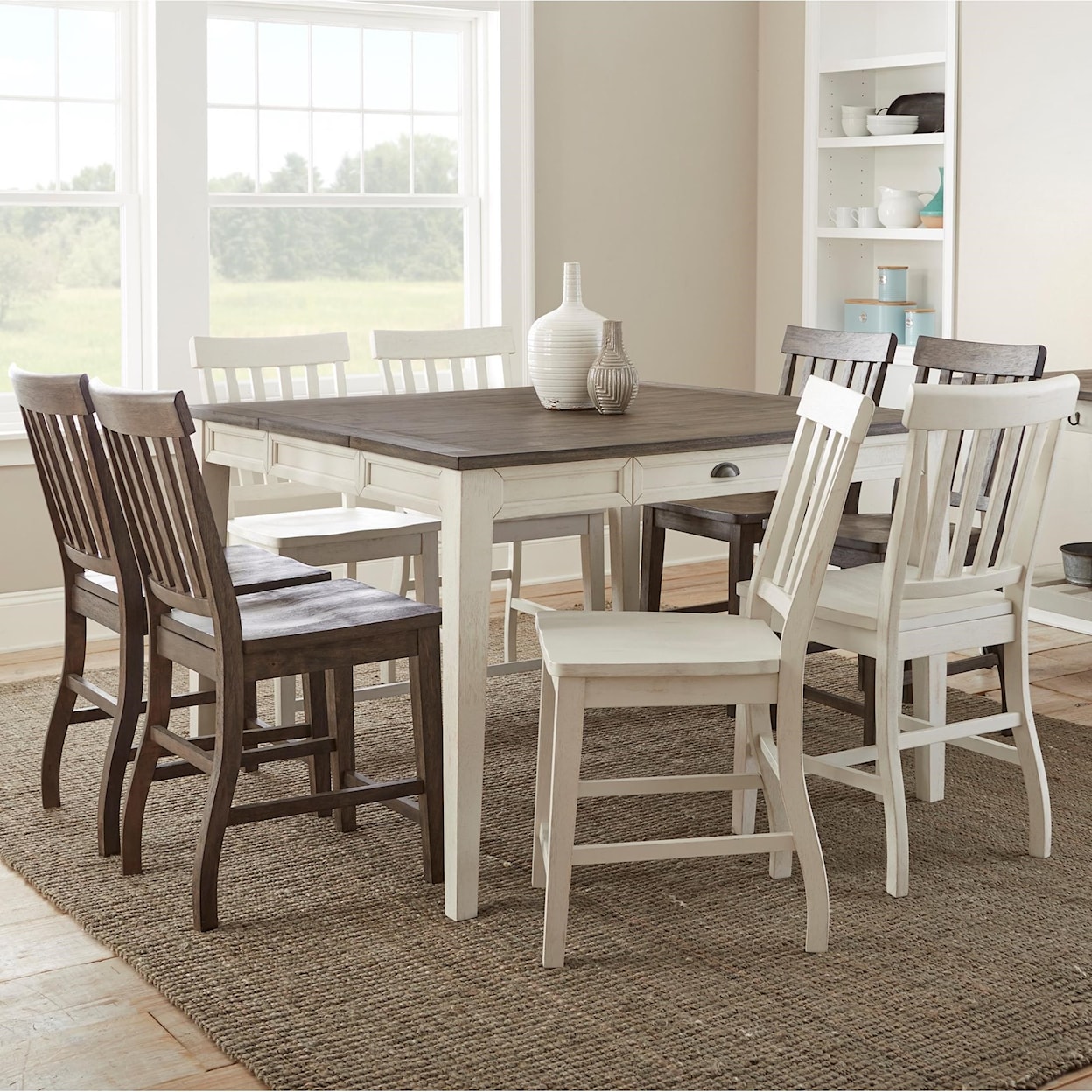 Steve Silver Cayla 9 Piece Counter-Height Table and Chair Set