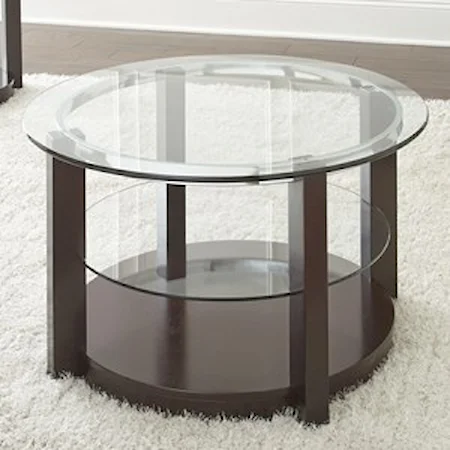Round Glass Top Cocktail Table