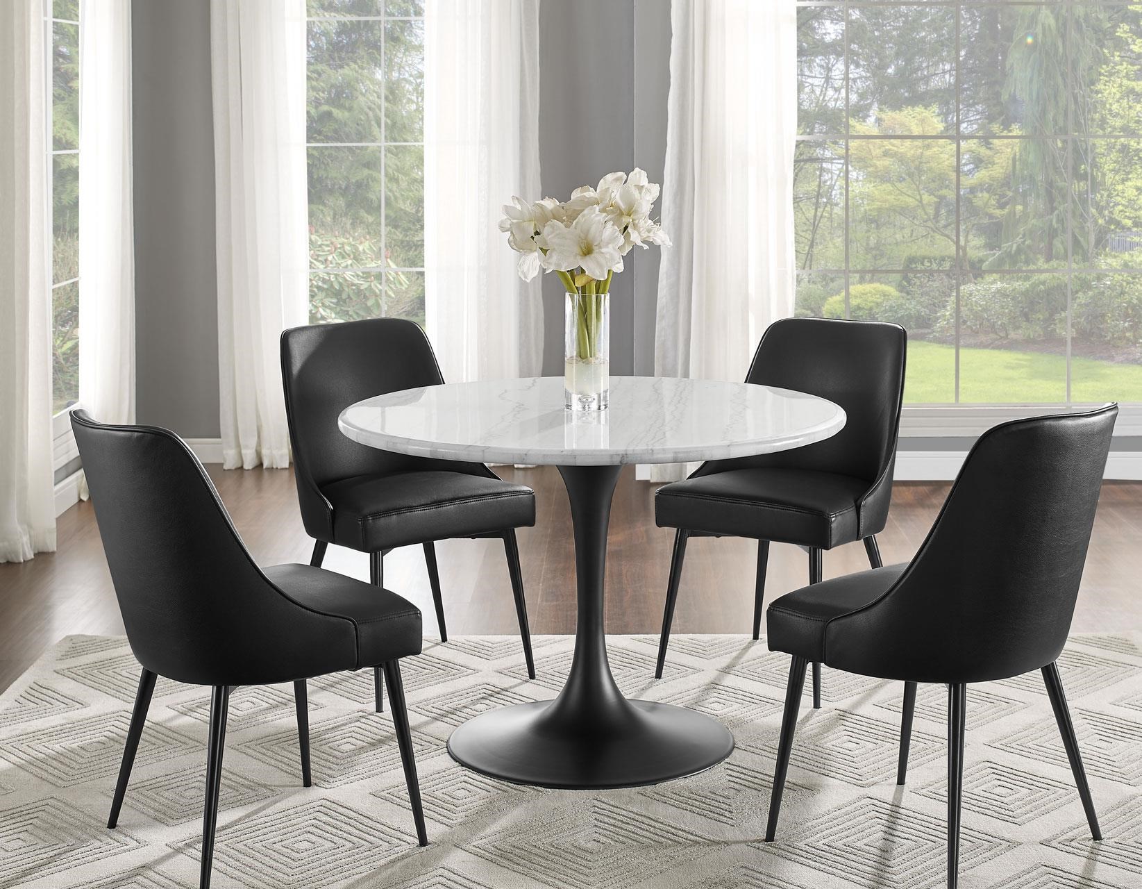 Steve Silver Colfax 490945004 5 Piece Round Dining Table with Two