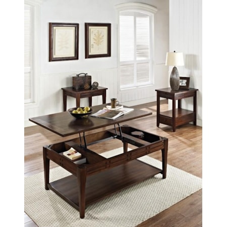 Lift Top Cocktail Table with Casters