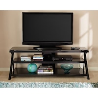 SYDNEY BLACK 65" GLASS TV STAND |