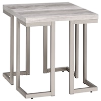 Contemporary End Table with Scratch Resistant Silvershield® 3D PVC Laminate Top