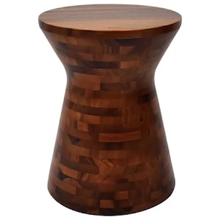 Rustic Accent Table with Asymmetrical Hourglass Base
