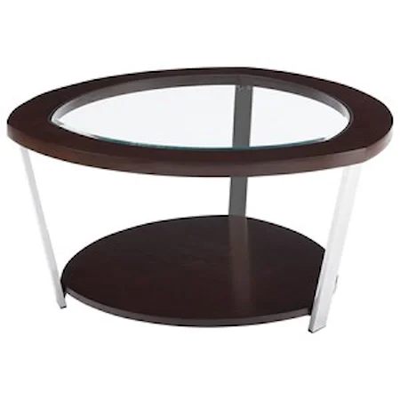 Contemporary Cocktail Table with Tempered Glass Top