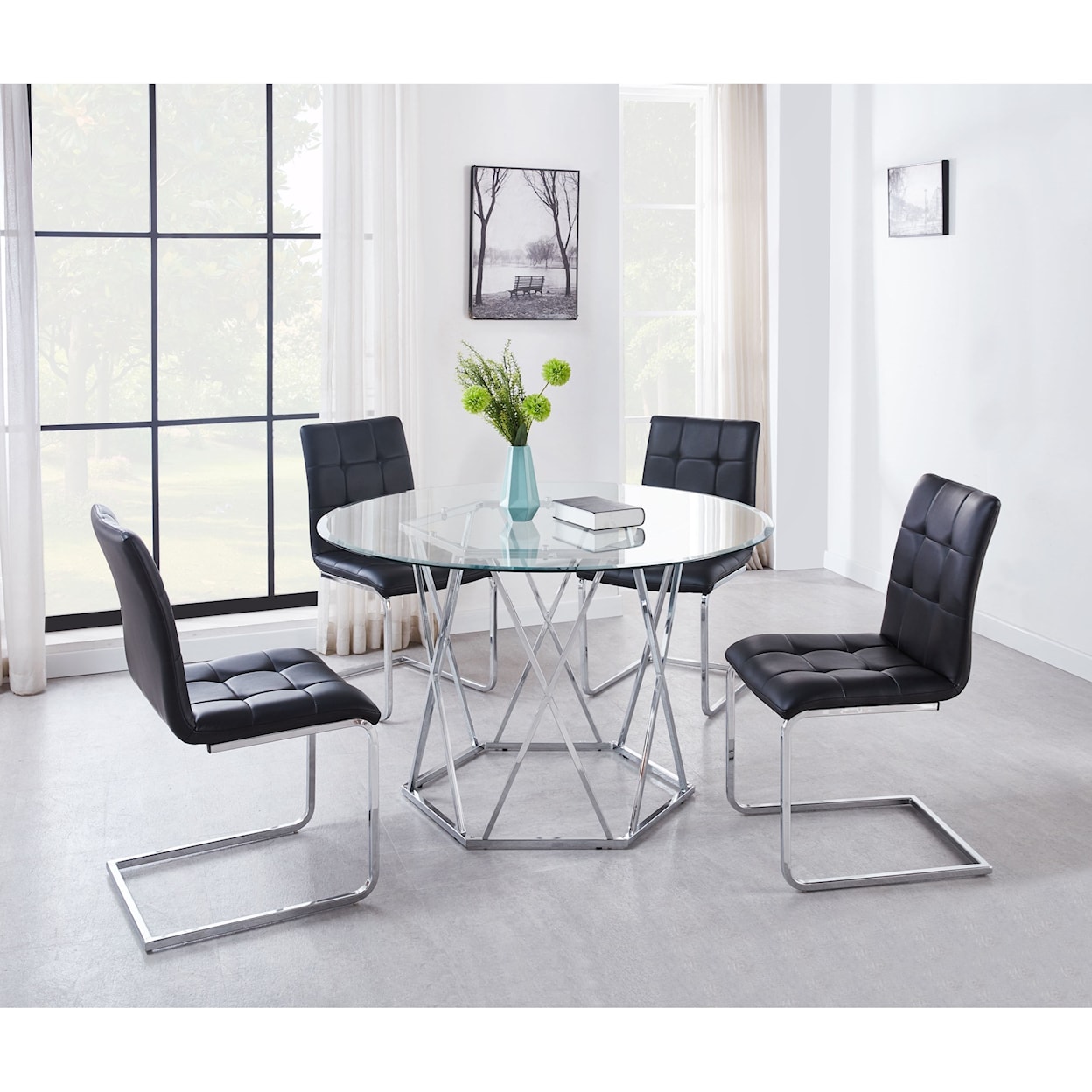 Steve Silver Escondido Black 5-Piece Table and Chair Set